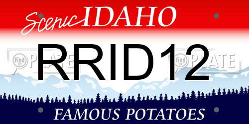 RRID12 Idaho License Plate