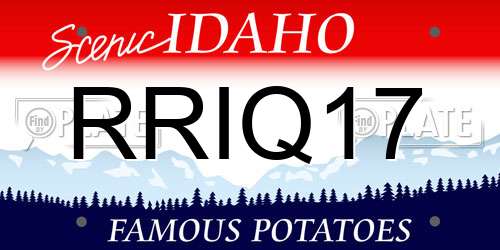 RRIQ17 Idaho License Plate