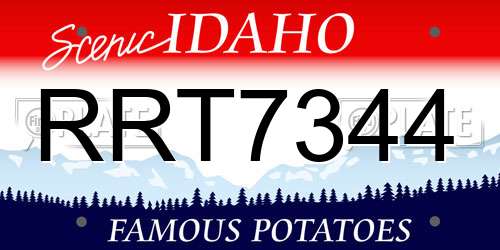 RRT7344 Idaho License Plate