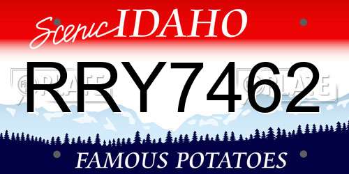 RRY7462 Idaho License Plate