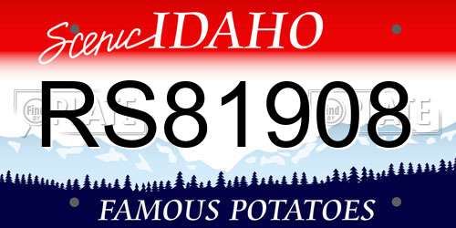 RS81908 Idaho License Plate