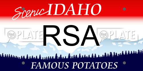 RSA Idaho License Plate