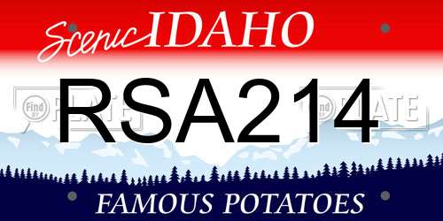 RSA214 Idaho License Plate