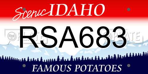 RSA683 Idaho License Plate
