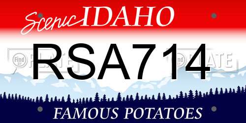 RSA714 Idaho License Plate