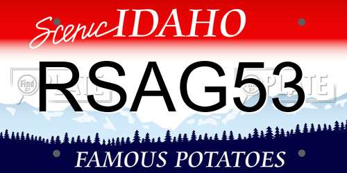 RSAG53 Idaho License Plate