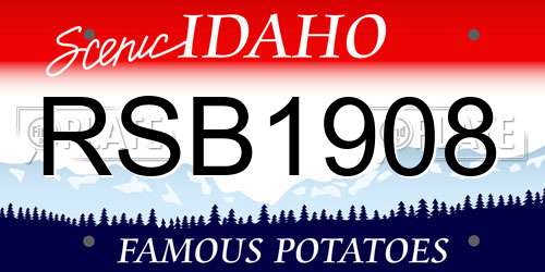 RSB1908 Idaho License Plate