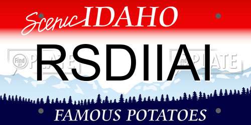 RSDIIAI Idaho License Plate