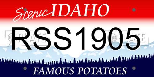 RSS1905 Idaho License Plate