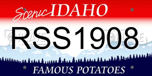 RSS1908 Idaho License Plate