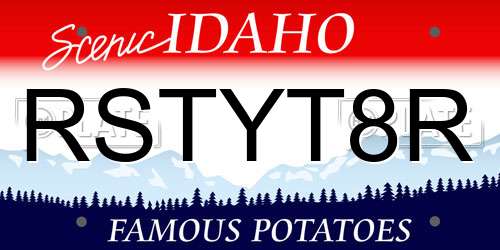 RSTYT8R Idaho License Plate