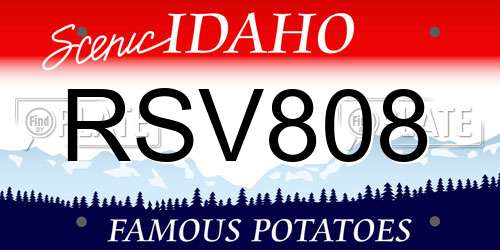 RSV808 Idaho License Plate