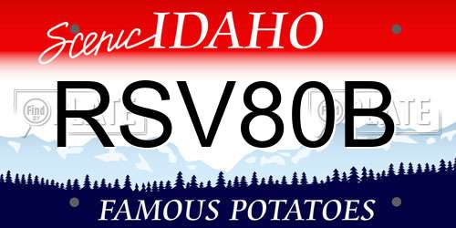 RSV80B Idaho License Plate