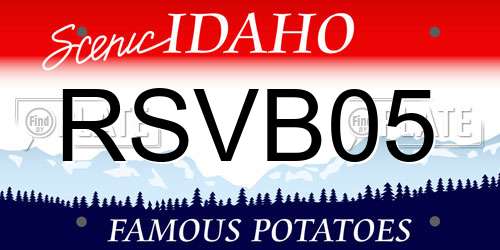 RSVB05 Idaho License Plate