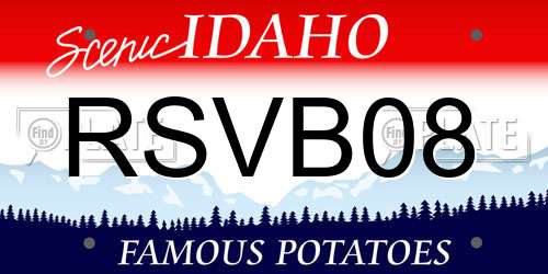 RSVB08 Idaho License Plate