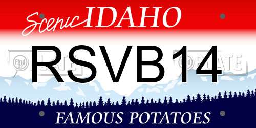 RSVB14 Idaho License Plate