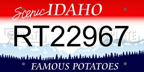 RT22967 Idaho License Plate