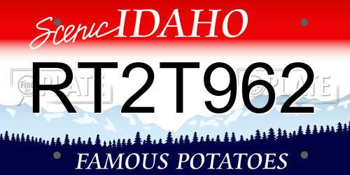 RT2T962 Idaho License Plate