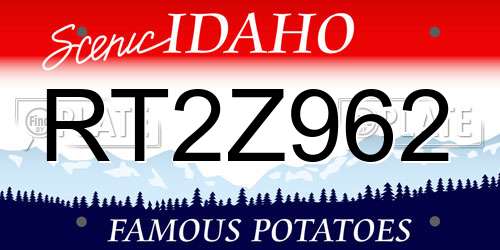 RT2Z962 Idaho License Plate