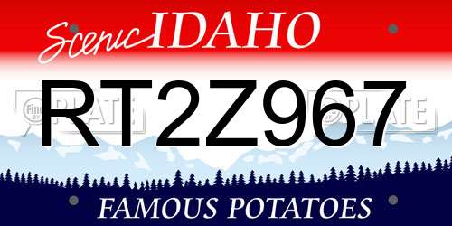 RT2Z967 Idaho License Plate