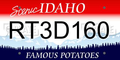 RT3D160 Idaho License Plate