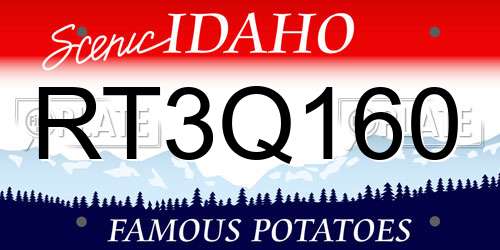 RT3Q160 Idaho License Plate