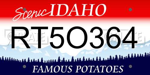 RT5O364 Idaho License Plate