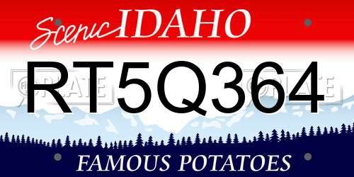 RT5Q364 Idaho License Plate