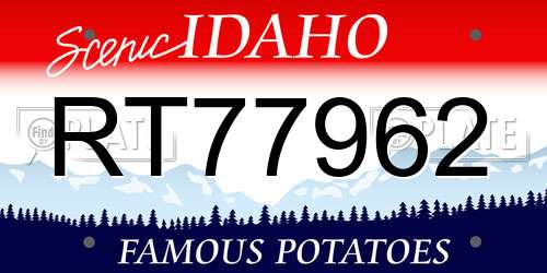 RT77962 Idaho License Plate