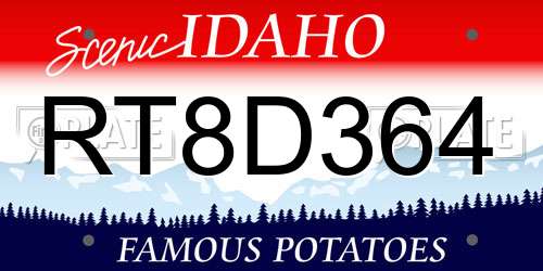 RT8D364 Idaho License Plate