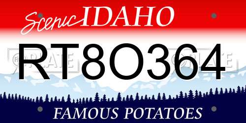 RT8O364 Idaho License Plate