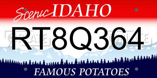 RT8Q364 Idaho License Plate