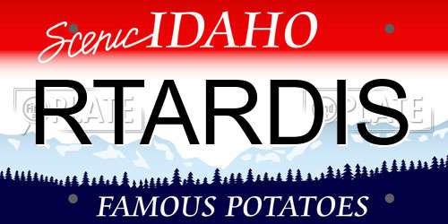RTARDIS Idaho License Plate