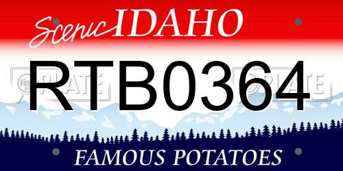 RTB0364 Idaho License Plate