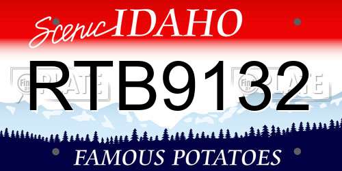 RTB9132 Idaho License Plate