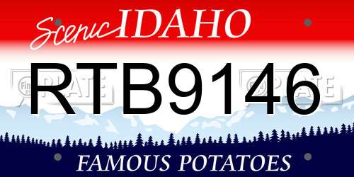 RTB9146 Idaho License Plate