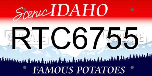 RTC6755 Idaho License Plate