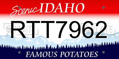 RTT7962 Idaho License Plate