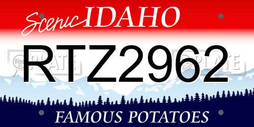 RTZ2962 Idaho License Plate