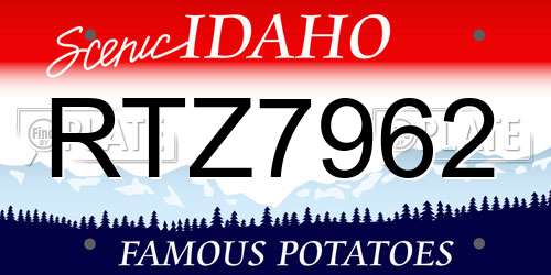 RTZ7962 Idaho License Plate