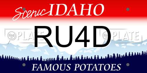 RU4D Idaho License Plate
