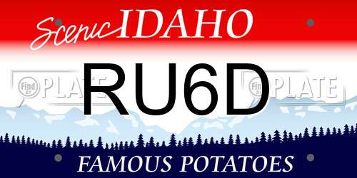 RU6D Idaho License Plate