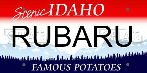 RUBARU Idaho License Plate