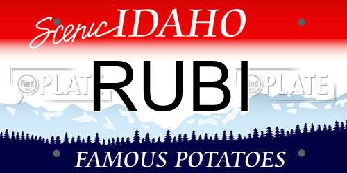 RUBI Idaho License Plate