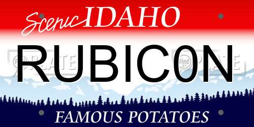 RUBIC0N Idaho License Plate