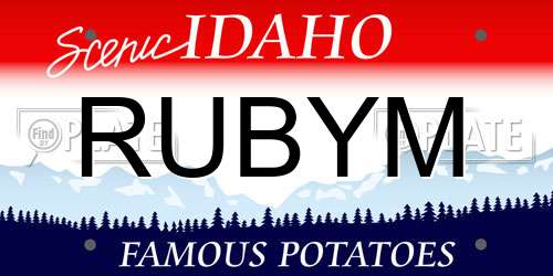 RUBYM Idaho License Plate