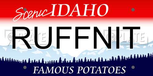 RUFFNIT Idaho License Plate