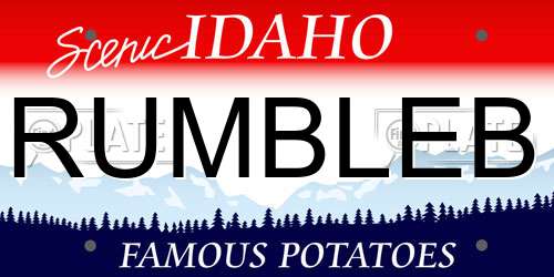 RUMBLEB Idaho License Plate