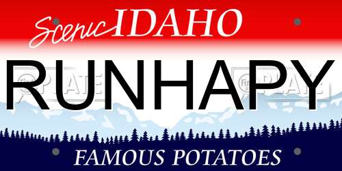 RUNHAPY Idaho License Plate