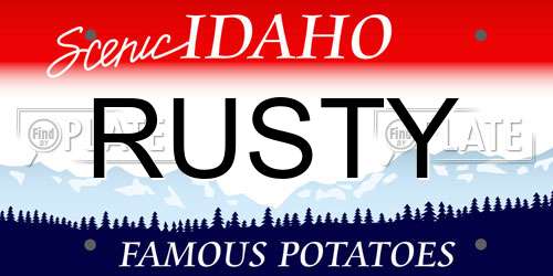 RUSTY Idaho License Plate